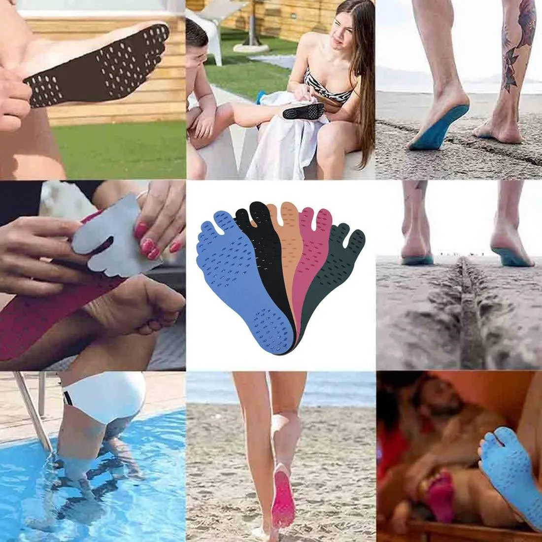2 Pairs of Beach Stick-On Waterproof Soles