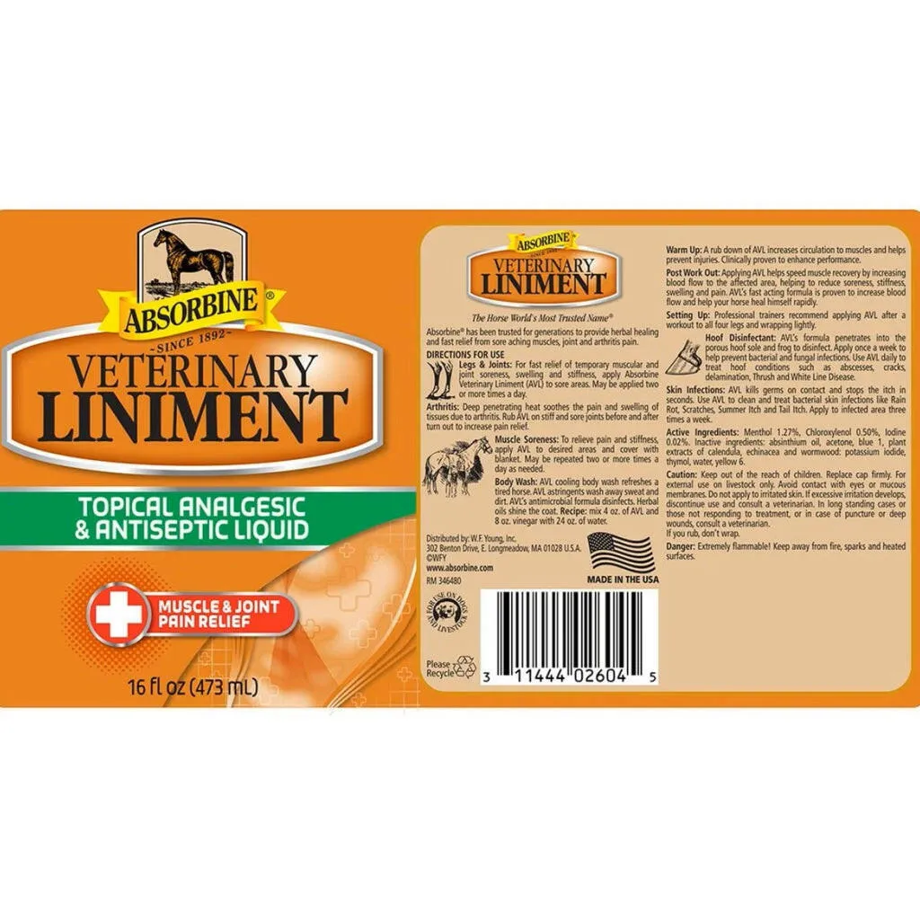 Absorbine Veterinary Analgesic & Antiseptic Liniment For Horses