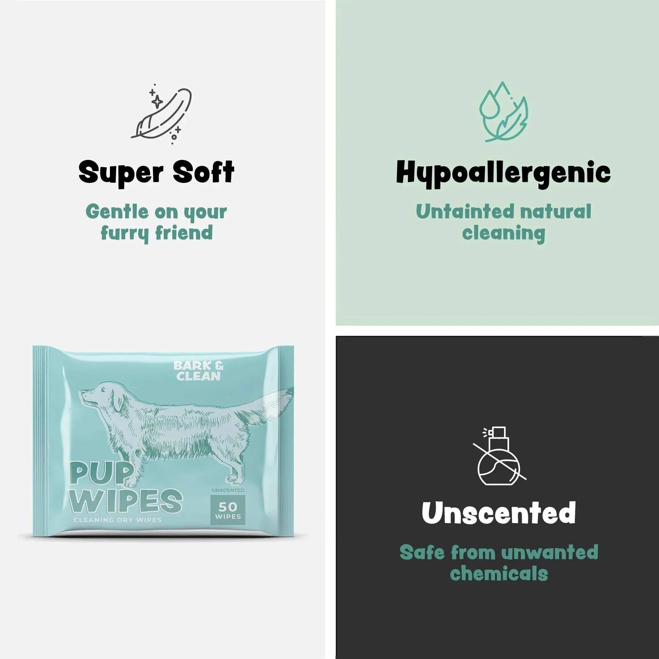 Bark & Clean Pup Dry Wipes