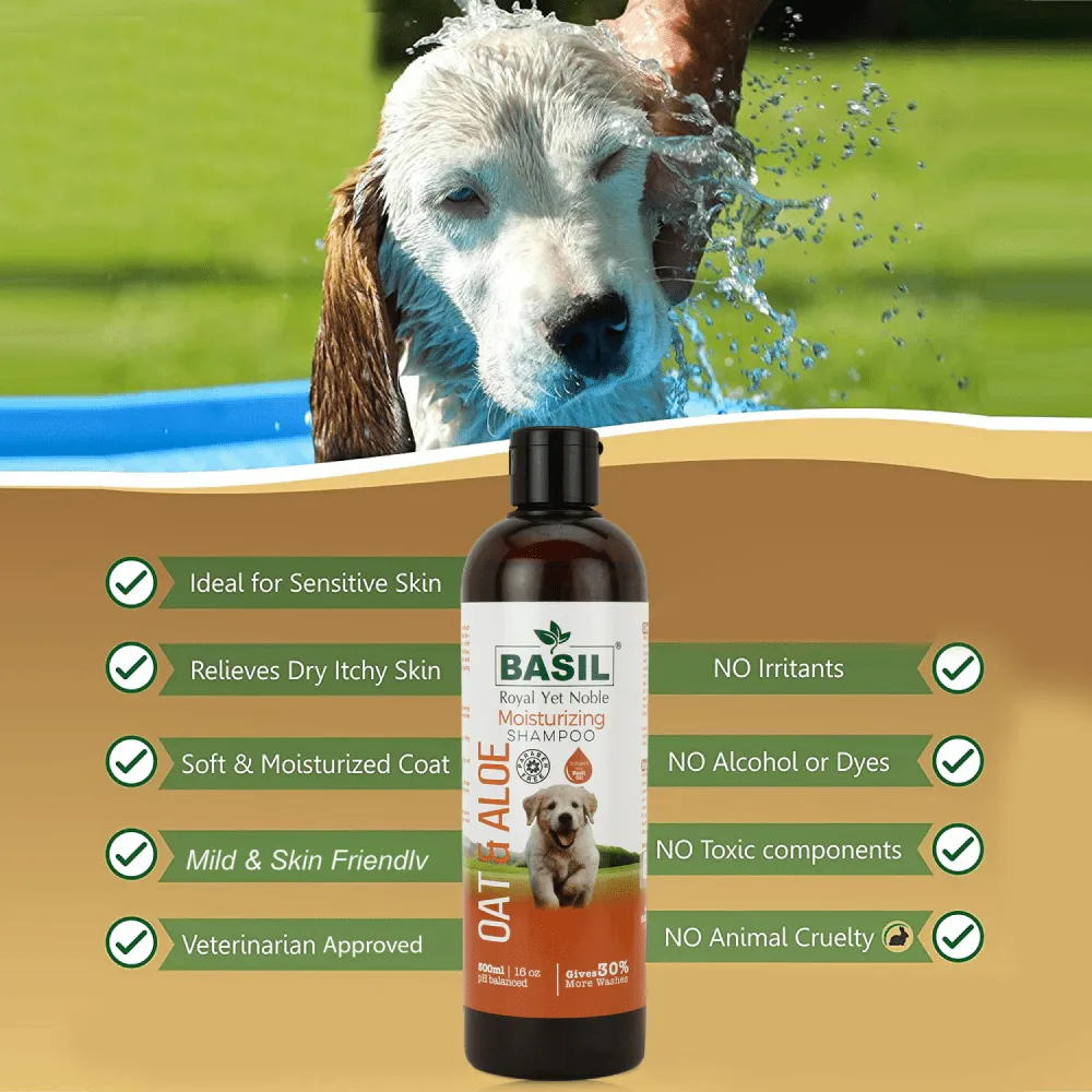 Basil Oat & Aloe Moisturising Shampoo for Dogs and Cats