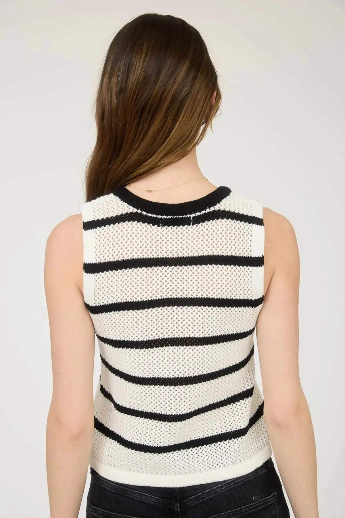 Blu Pepper Sailing Ashore Vest – Nautical Stripe Knit Layer