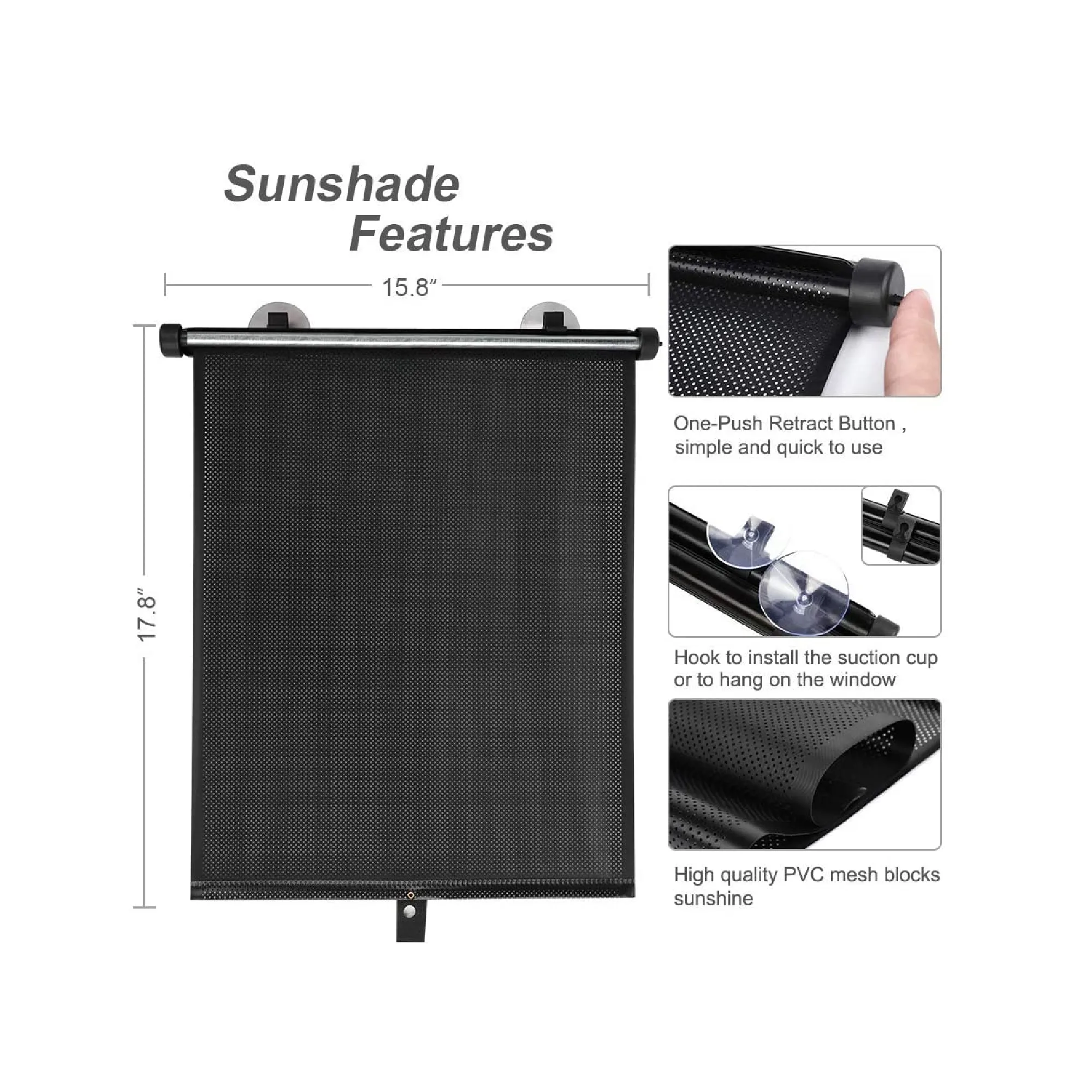 BOGI Car Window Sunshade | Rollable Protects Babies and Pets From UV Rays