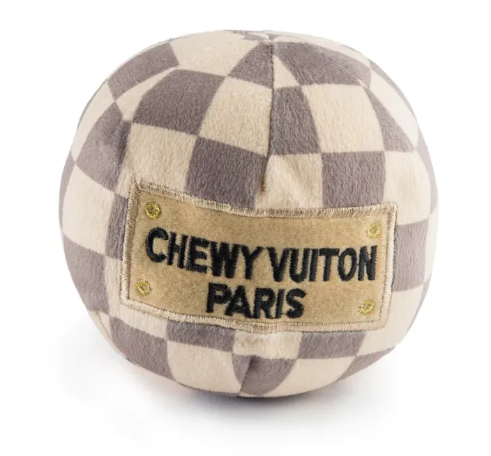 Chewy Vuiton Ball Toy - Small Check