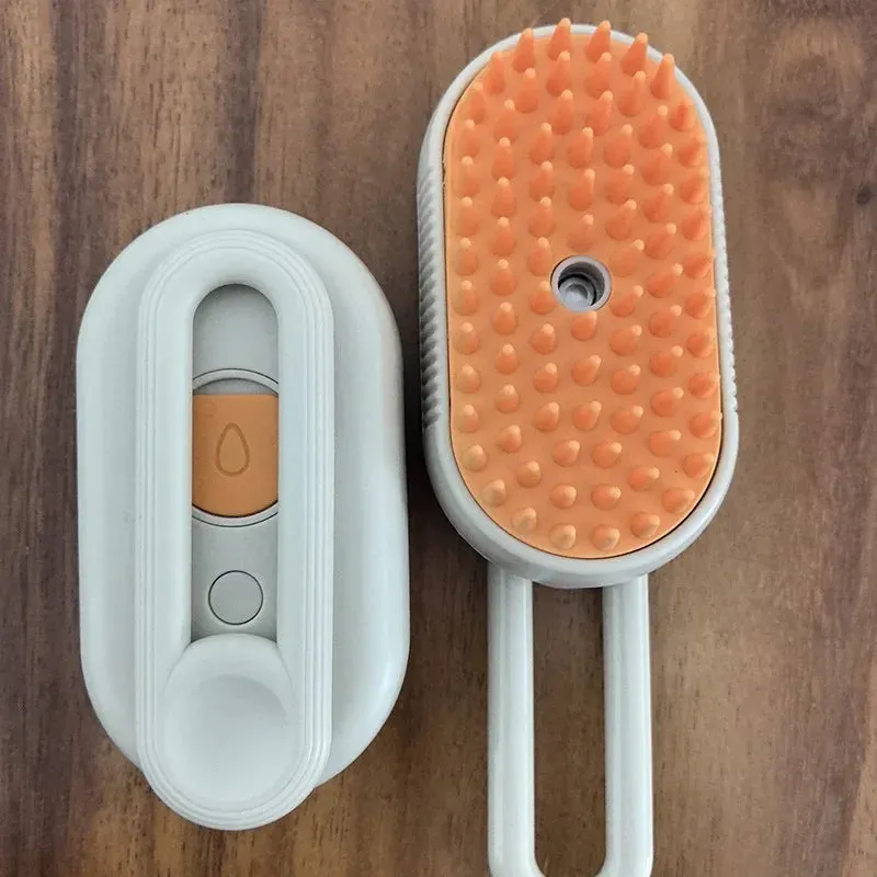 Easy To Use, 3-in-1 Pet Steam Brush for Cats and Dogs – Grooming, Hair Removal, and Massage Tool