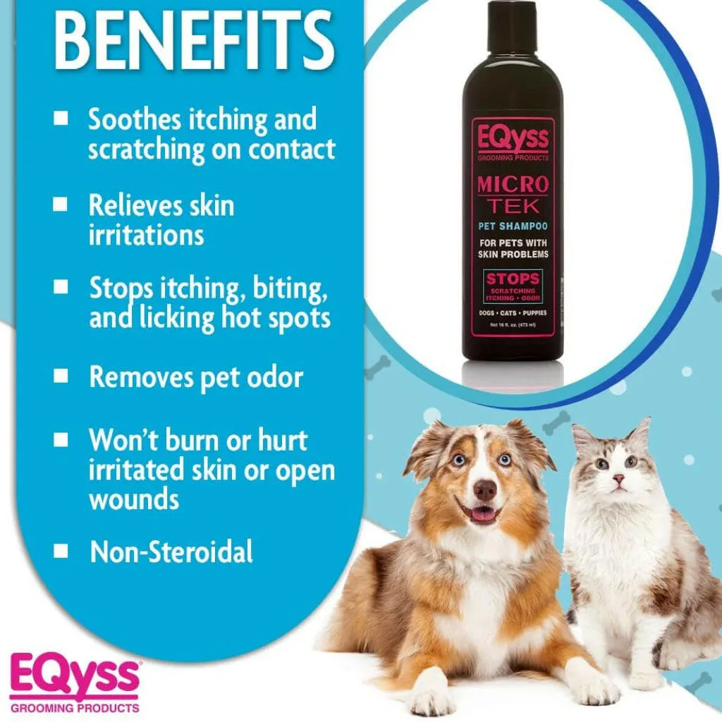 EQyss Grooming Products Micro-Tek Dog, Cats & Puppies Shampoo (16 oz)