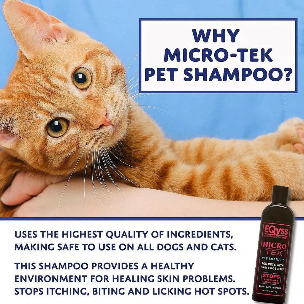 EQyss Grooming Products Micro-Tek Dog, Cats & Puppies Shampoo (16 oz)