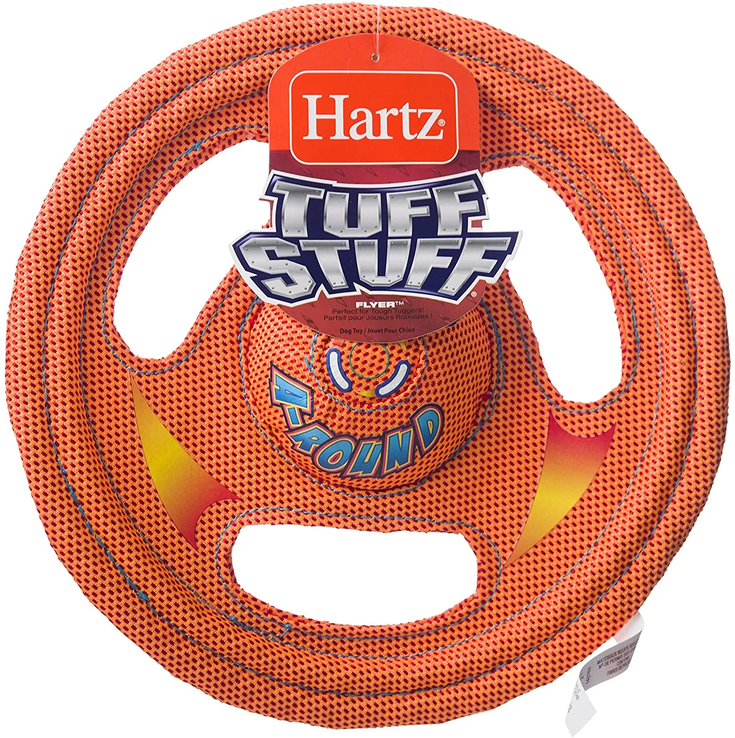 Hartz Tuff Stuff Toss Around Plush Frisbee Flyer Dog Toy - Medium/Large