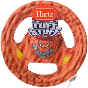 Hartz Tuff Stuff Toss Around Plush Frisbee Flyer Dog Toy - Medium/Large