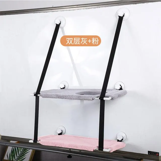 Mesh Pet Cat Hammock Window Bed