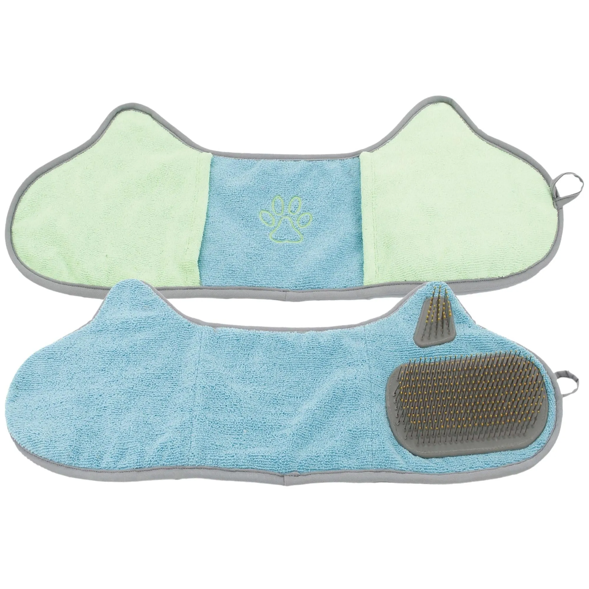 Microfiber Pet Grooming Towel and Brush Care
