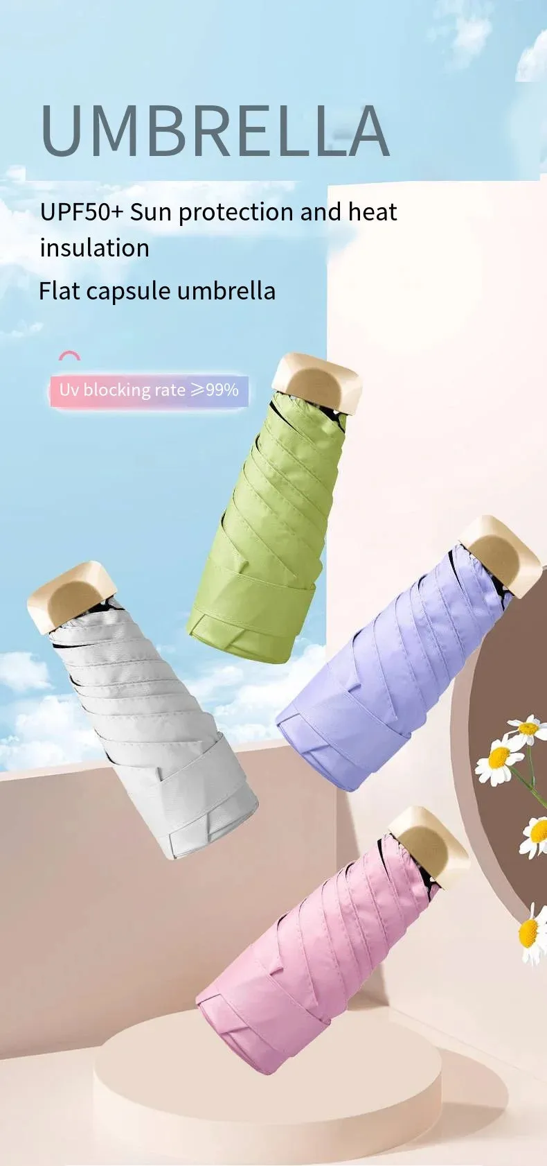 Mini Pocket Five-Fold Sunshade Umbrella