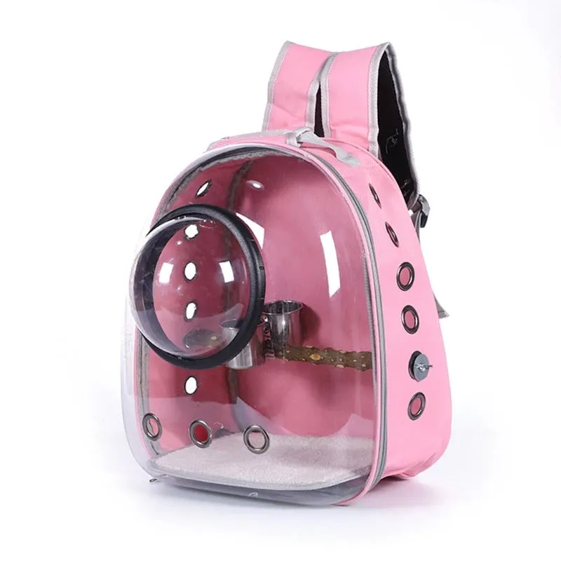 Parrot Backpack With Perch Feeder