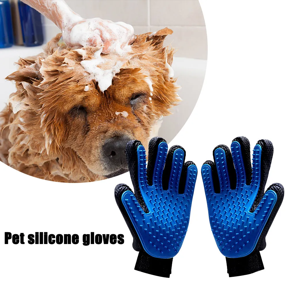 Pet Dog Hair Brush Comb Glove For Pet Cleaning Massage (1 pair)