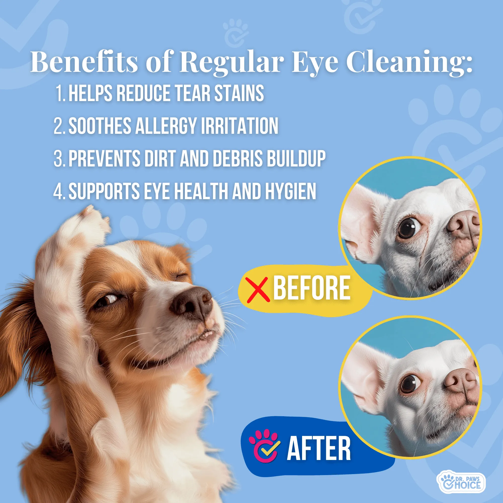 Pet Eye Relief Finger Wipes for Dogs