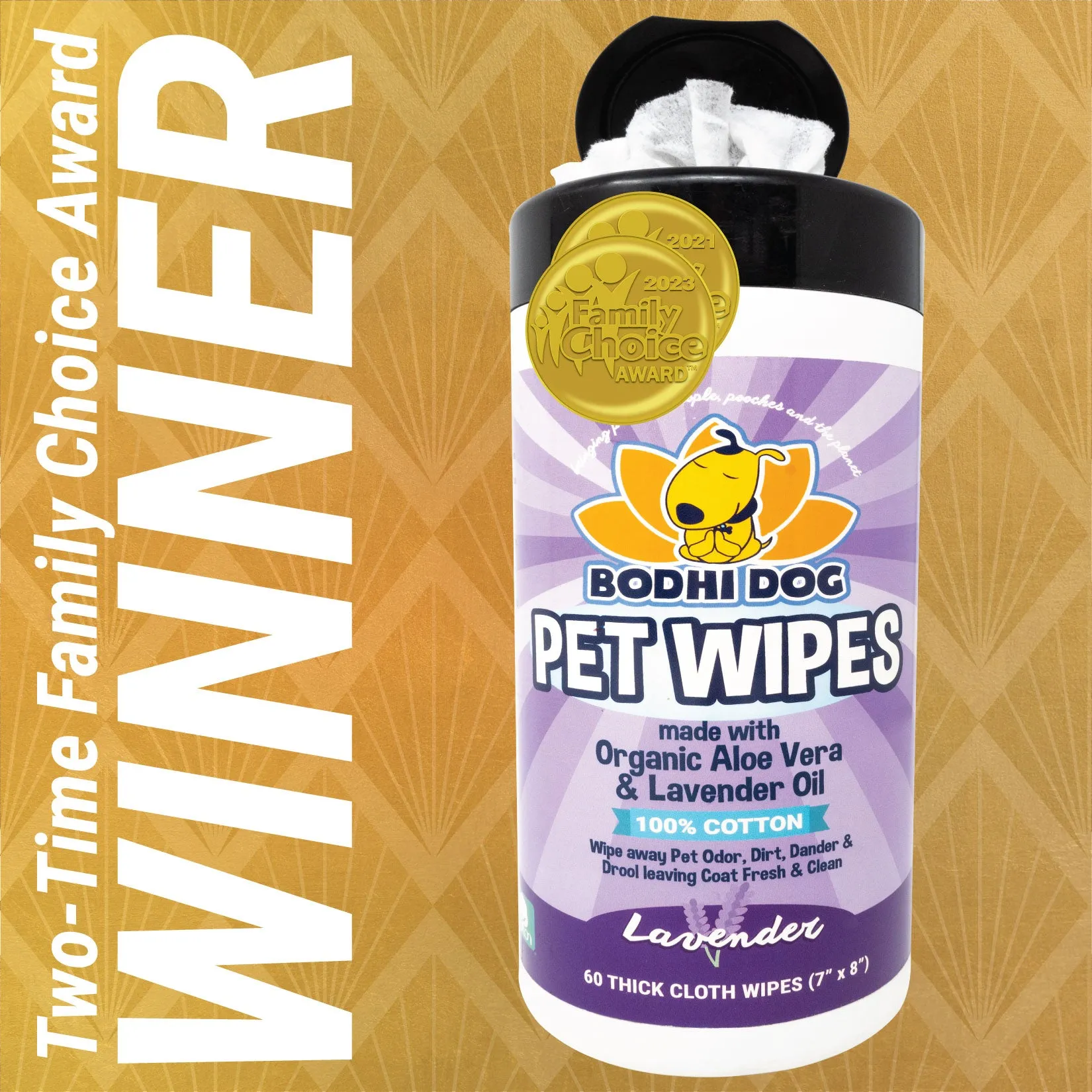Pet Wipes - Lavender Scented (Case of 12)