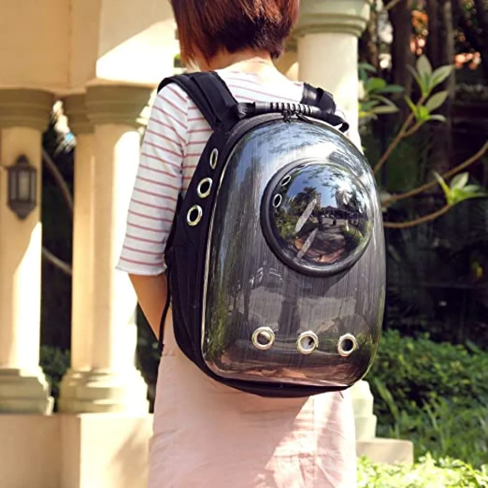 Petcrux Transparent Breathable Plain Astronaut Carrier Backpack for Dogs and Cats (Yellow)