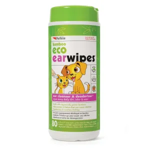 Petkin Bamboo Kitty Earwipes 80pk