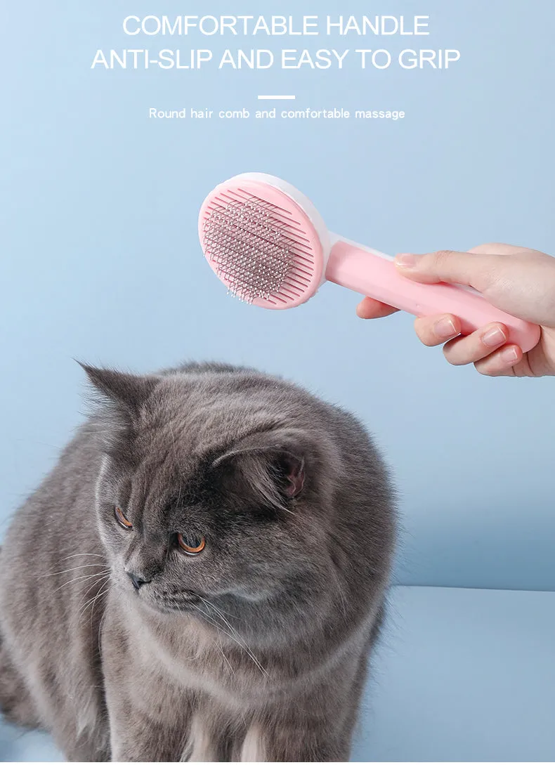 Self Cleaning Cat Brush - Pet Grooming Tool - Cat Accessories
