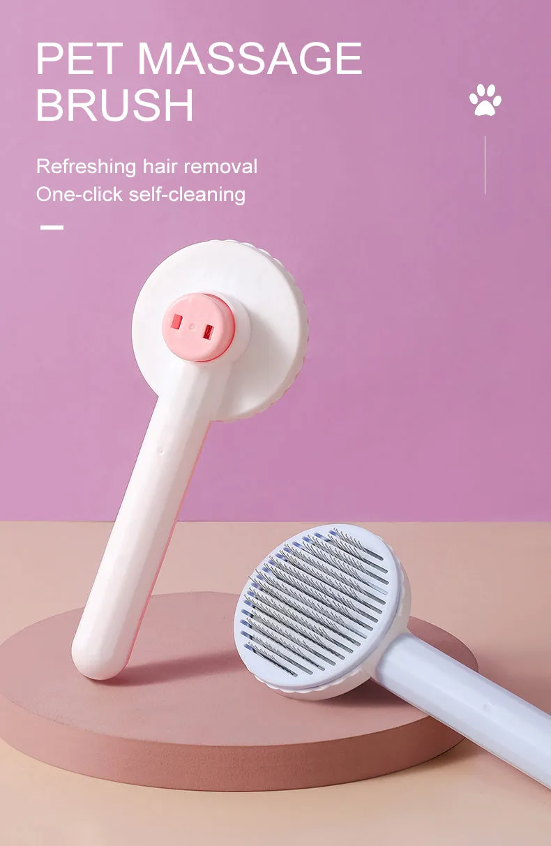 Self Cleaning Cat Brush - Pet Grooming Tool - Cat Accessories