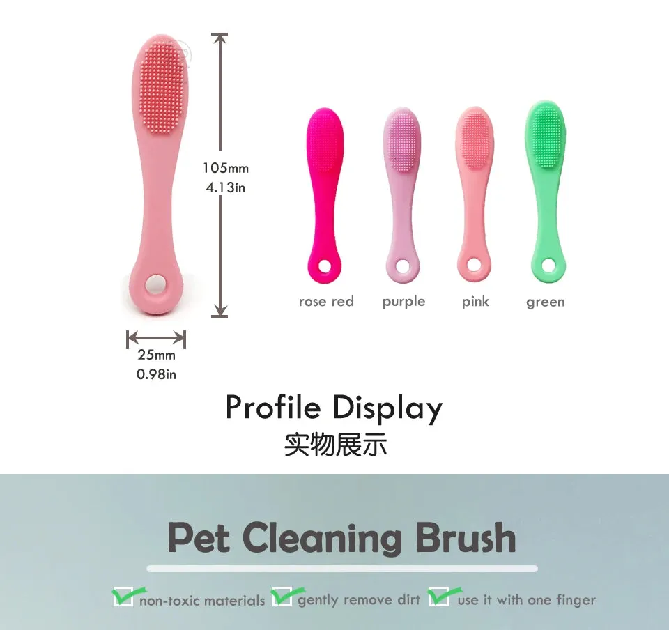 Soft Silicone Pet Finger Brush for Cats and Dogs
