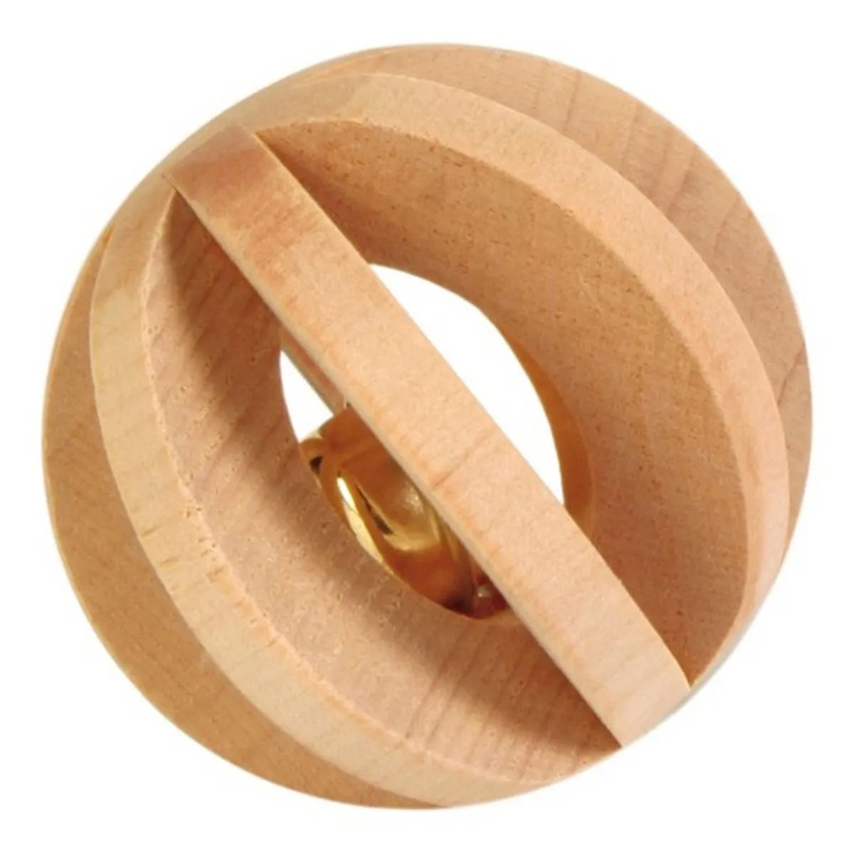 Trixie | Small Pet Toy | Wooden Slat Ball with Bell