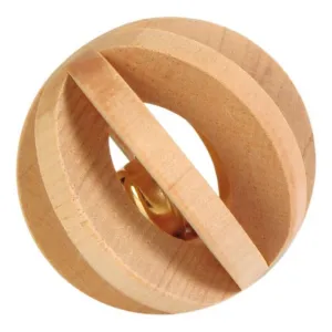 Trixie | Small Pet Toy | Wooden Slat Ball with Bell
