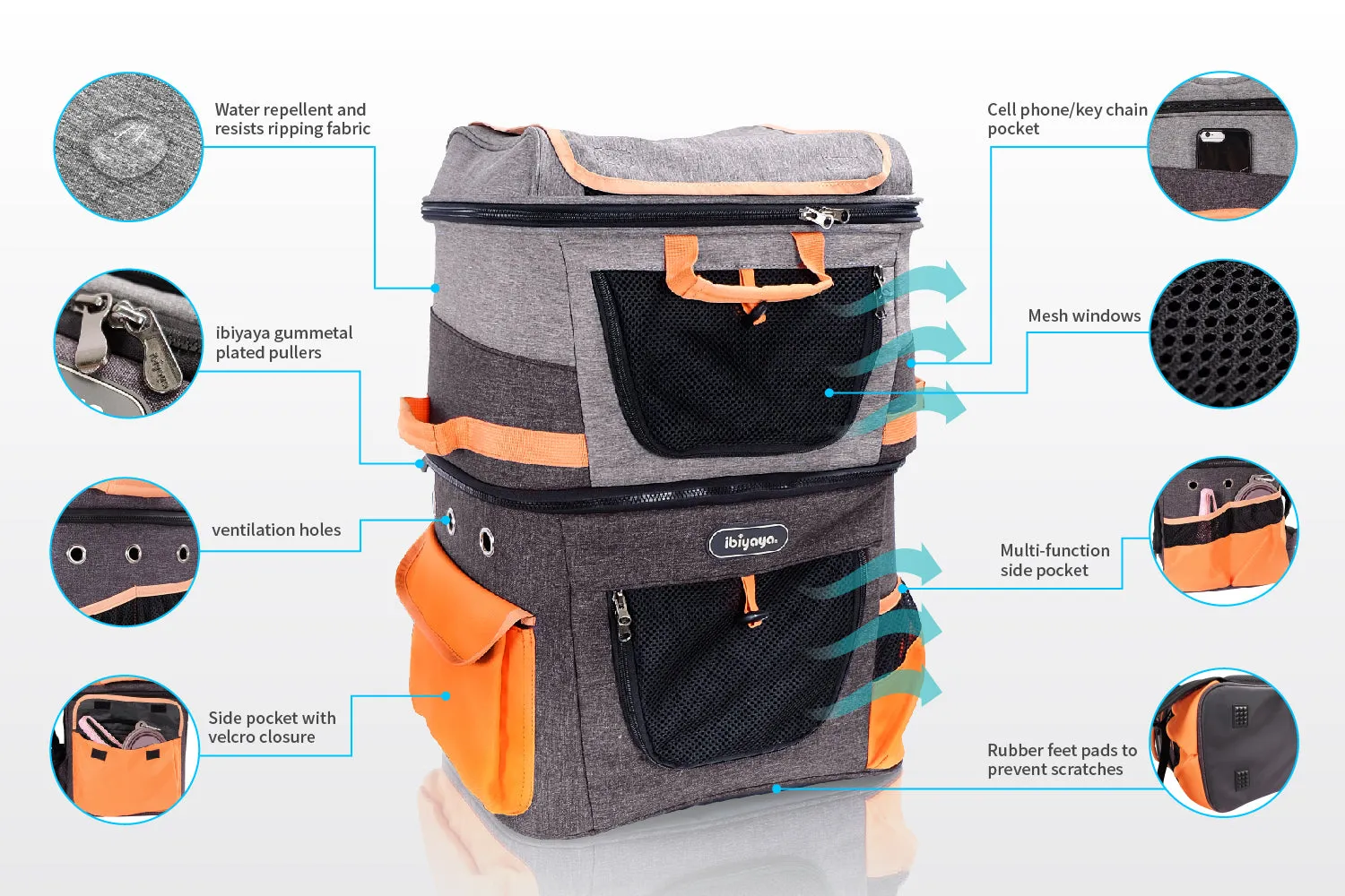 TWO-TIER HANDSFREE PET BACKPACK CARRIER