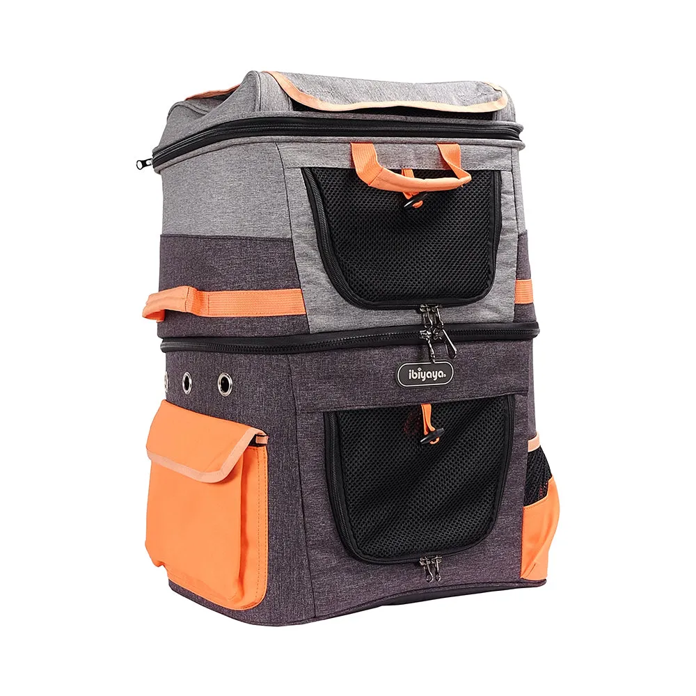 TWO-TIER HANDSFREE PET BACKPACK CARRIER