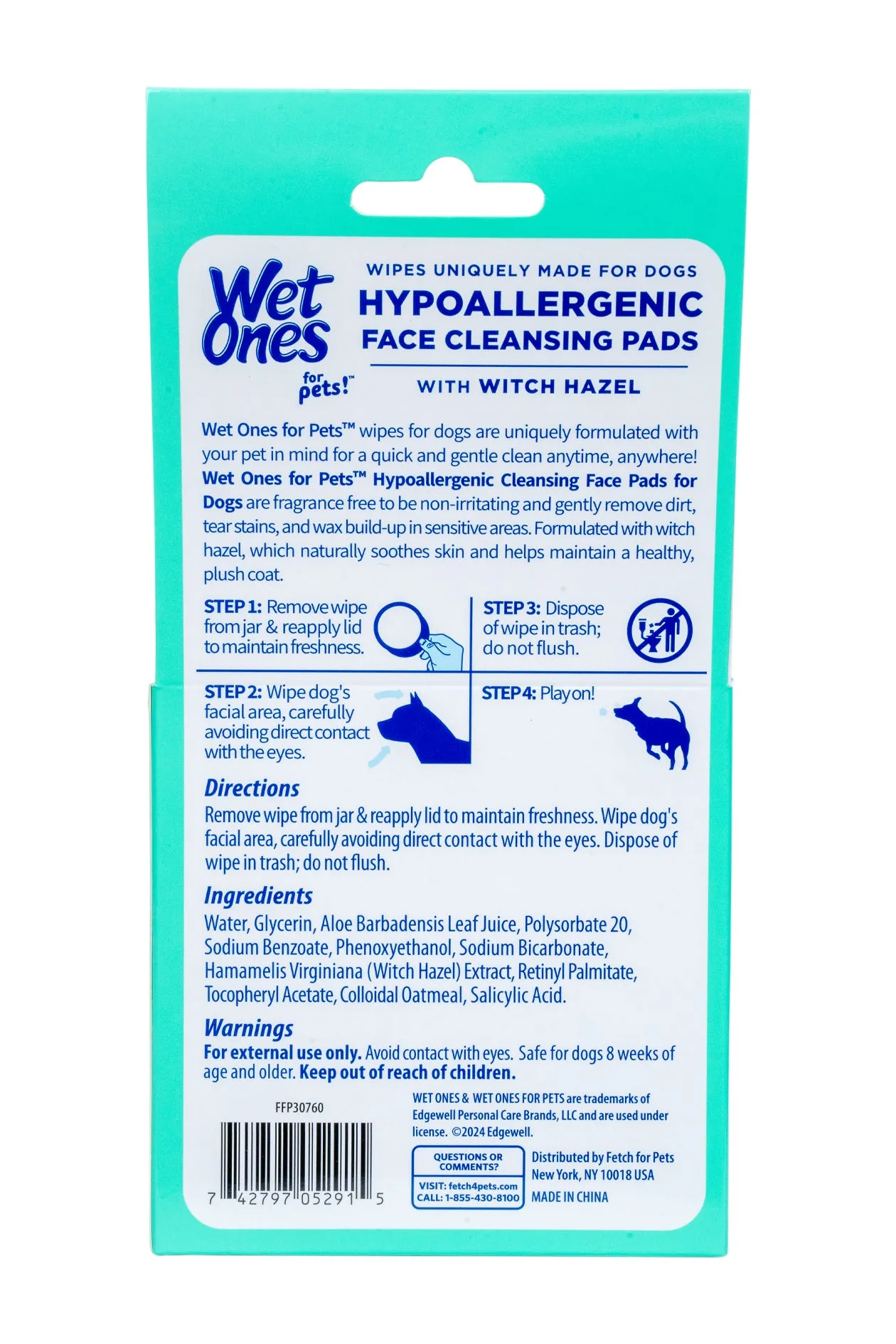 Wet Ones - Face Cleaning Pads - Fragrance Free - 3.2" Round