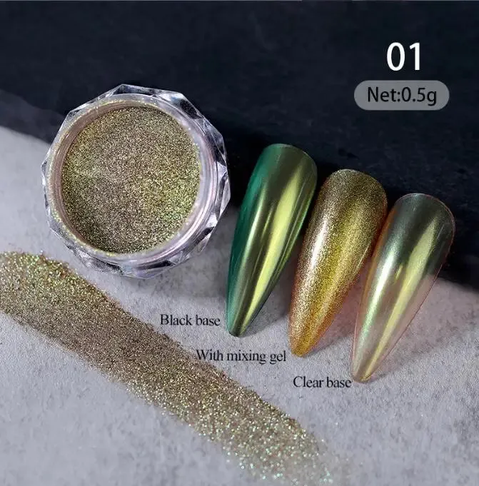 Yeknu 1Jar Aurora Chameleon Snowflake Ultra-Thin Iridescent Nail Sequins Holographic Opal EyeShadow Ice Glitter Nail Chameleon Flakes