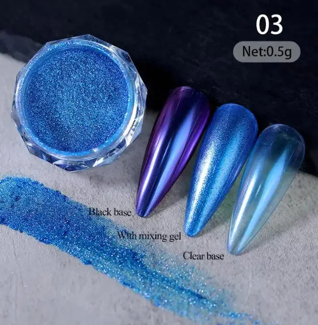 Yeknu 1Jar Aurora Chameleon Snowflake Ultra-Thin Iridescent Nail Sequins Holographic Opal EyeShadow Ice Glitter Nail Chameleon Flakes
