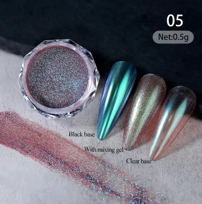 Yeknu 1Jar Aurora Chameleon Snowflake Ultra-Thin Iridescent Nail Sequins Holographic Opal EyeShadow Ice Glitter Nail Chameleon Flakes