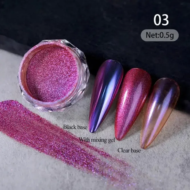 Yeknu 1Jar Aurora Chameleon Snowflake Ultra-Thin Iridescent Nail Sequins Holographic Opal EyeShadow Ice Glitter Nail Chameleon Flakes