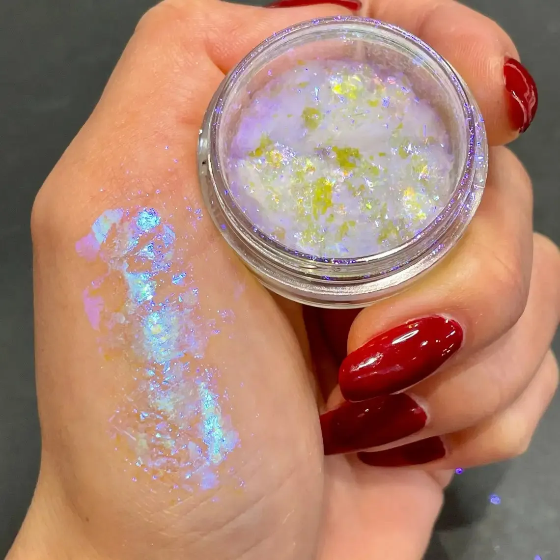 Yeknu 1Jar Aurora Chameleon Snowflake Ultra-Thin Iridescent Nail Sequins Holographic Opal EyeShadow Ice Glitter Nail Chameleon Flakes