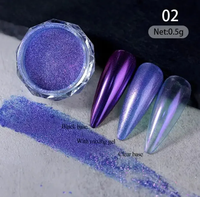 Yeknu 1Jar Aurora Chameleon Snowflake Ultra-Thin Iridescent Nail Sequins Holographic Opal EyeShadow Ice Glitter Nail Chameleon Flakes