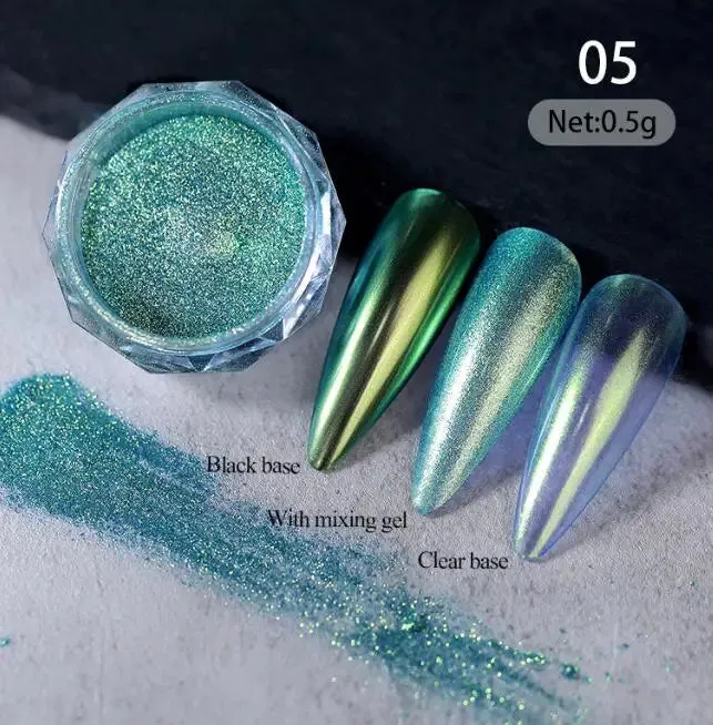 Yeknu 1Jar Aurora Chameleon Snowflake Ultra-Thin Iridescent Nail Sequins Holographic Opal EyeShadow Ice Glitter Nail Chameleon Flakes